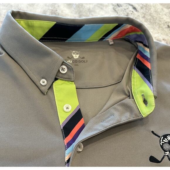 Chuco Golf Men's Executive III Performance Solid Polo Shirt Ash Grey GUC XXL 2XL - Picture 5 of 7